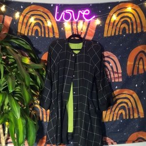 Vintage Plaid Flowy Coat